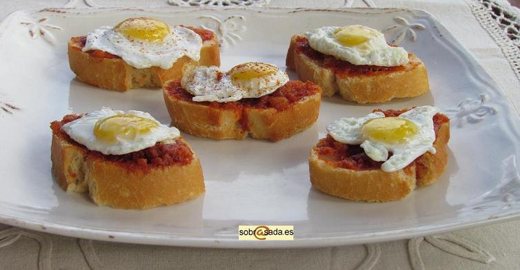 huevos perdiz con sobrasada